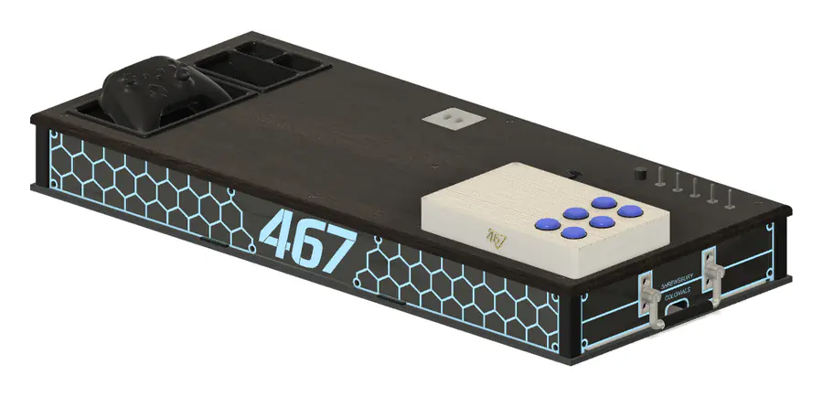 Fusion 360 render of the console without the laptop